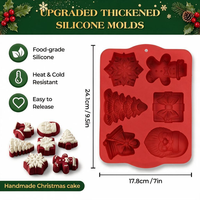 SILIKOLOVE Moule à gâteau en silicone de qualité alimentaire, antiadhésif, sans BPA, platine LFGB, 6 cavités, formes variées pour Noël