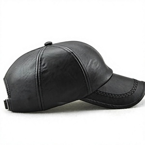 WARPRO INDUSTRY Brown PU Leather Baseball Cap 6-Panel Adjustable Strap Casual <b>Dad</b> Hat for Adults Unisex Four Seasons Wear - Product Image 2
