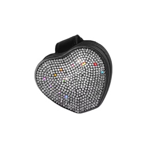 Luxury Multi-Functional Leather PU Card Sunglasses Holder Bling Rhinestone <b>Crystal</b> Interior Kits Car Visor Clip <b>Accessory</b> - Product Image 1