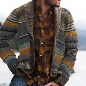 Pullover da uomo felpa con cappuccio manica lunga a righe Jacquard maglione spesso da uomo maglioni in poliestere quantità North Technics Style PCS