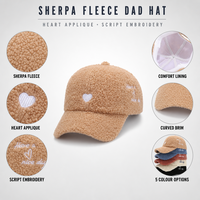 Casquette de baseball en polaire Sherpa avec patch cœur brodé, chaude pour l'automne et l'hiver, en peluche bouclée, vente en gros