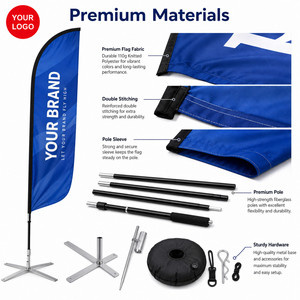 Bandera de Playa con Diseño de Pluma Personalizada, Resistente al Viento, para Publicidad Exterior, con Mástil y Base - Product Image 6
