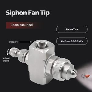 Mới 304 thép không gỉ không khí phun vòi phun nữ chủ đề phun sương 80 độ Siphon <span class=keywords><strong>fan</strong></span>-hình dạng phun <span class=keywords><strong>tip</strong></span> làm sạch các bộ phận thiết bị - Product Image 3
