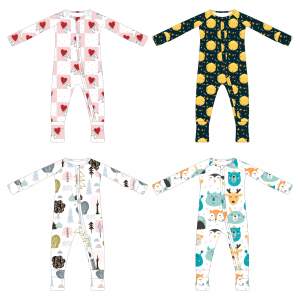 Pijama de Bambú Personalizado con Cierre para Bebé, Ropa para Niños, Mameluco, Body, Ropa de Fábrica - Product Image 1