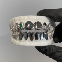 Grillz Hip Hop avec diamants Moissanite VVS, sur mesure en argent sterling 925, motif nid d'abeille