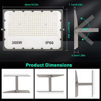 Projecteur LED 140lm/w Blanc Froid 6500K 30W 100W 200W 300W 400W Étanche pour Jardin, Cour, Garage, Stade Sportif