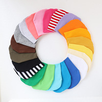 Gorro de Bebé Recién Nacido de Color Sólido con Puño, Gorro Básico de Punto Redondo de Algodón para Otoño e Invierno
