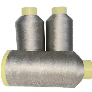 U-metálico plata costura hilo conductor hilo de coser