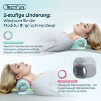 Appareil de traction cervicale portable avec compresse chaude/froide, oreiller cervical réglable pour la décompression de la colonne vertébrale, matériau EVA Techfun JT3