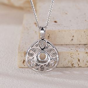 จี้หินสีขาวสีทอง18K แข็งแบบกำหนดเองหรูหราเพชรธรรมชาติ unset กลางหินจี้เสน่ห์รวดเร็วสำหรับของขวัญวันเกิด - Product Image 4