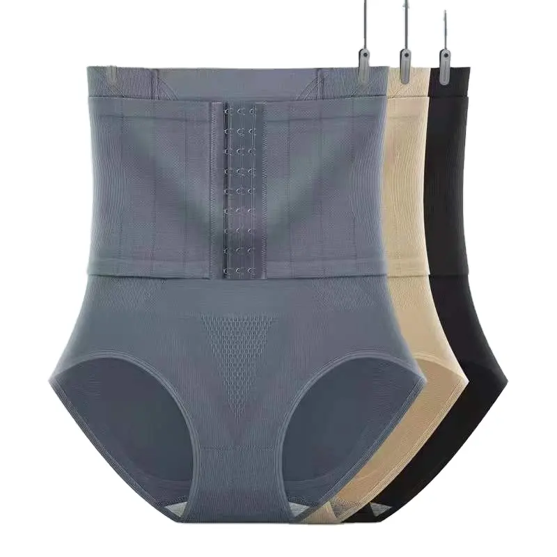 High waist abdominal buttocks panties belt button Shaper Tummy Control pants Underwear Seamless Shapewear pants for women