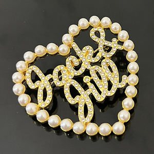 Spilla Personalizzata Topvesko <span class=keywords><strong>Jack</strong></span> e <span class=keywords><strong>Jill</strong></span> in Rosa e Azzurro con Strass e Perle JJ JJOA 1938 Spilla a Cuore Gioiello Regalo - Product Image 5