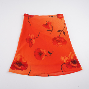 Nouvelle jupe vintage chinoise d'été pour femme, taille naturelle, coupe trapèze, longueur genou, en résille transparente, moulante aux hanches - Product Image 2