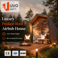 Maison de luxe UVO à toit en pente : Cabane de villégiature et pod de glamping |   Certifié CE, IBC et AS/NZS |   Plug & Play