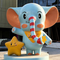 Sculptures d'animaux sur mesure de toutes sortes pour la décoration de magasins, sculptures d'animaux en fibre de verre de style dessin animé