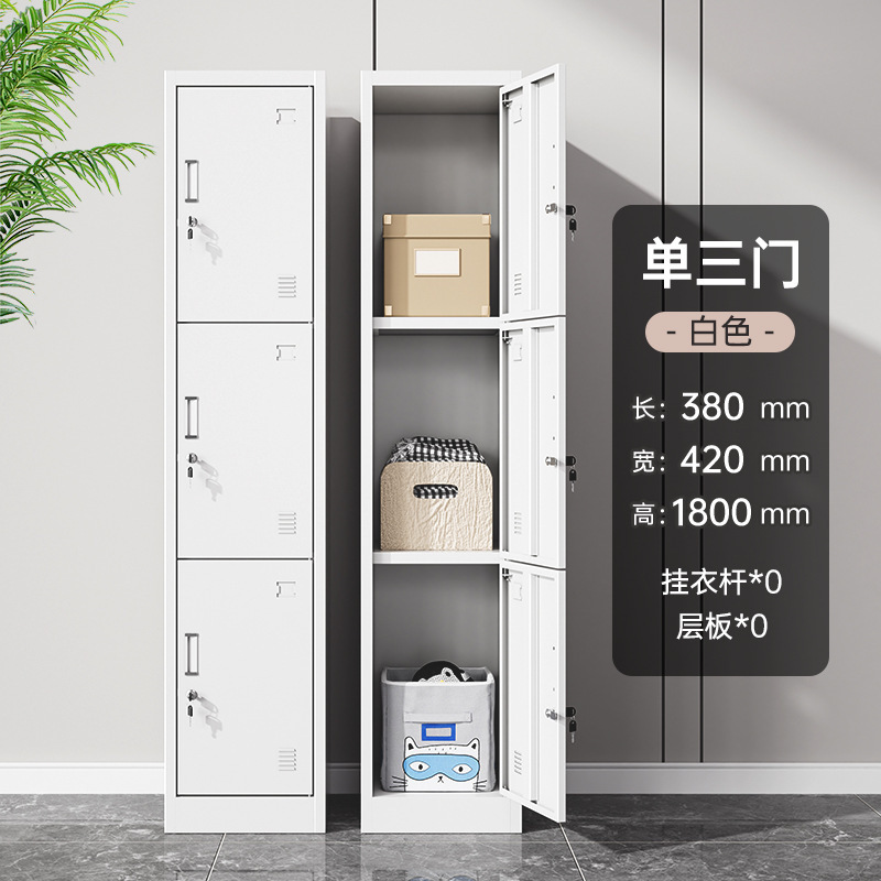 Single three-door wardrobe [white]