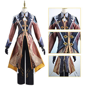 Chaud adultes/enfants Anime jeu Genshin Impact Zhongli Cosplay Costume perruque chaussures tenue robe Halloween fête Zhongli Costume - Product Image 4