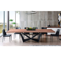 200cm à manger ensemble jambe noire moderne en bois table à manger de gros ensemble pour vente