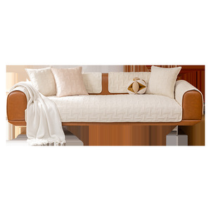 Nordic Crystal <b>Velvet</b> <b>Sofa</b> Cushion Quilted Flannel Non Slip Pad Type Machine Washable All Season Warm <b>Sofa</b> <b>Cover</b> - Product Image 1