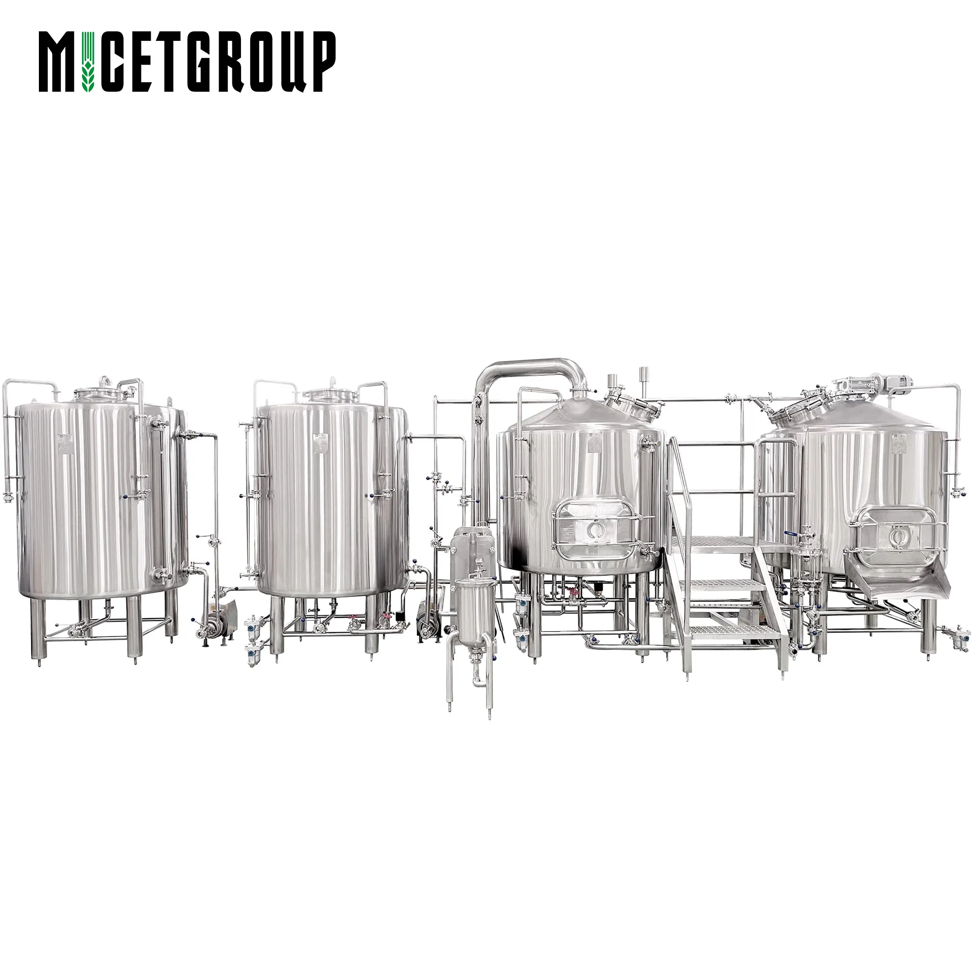 Full automatic Siemens PLC control 5BBL beer brewery equipment steam heated beer brewhouse brewing system