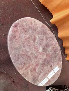 Tavolino da salotto in pietra naturale di quarzo rosa fatto a mano tavolino da salotto in onice rosa - Product Image 5