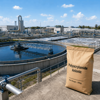 Polyacrylamide Anionique en Poudre Blanche, Floculant pour la Teinture Textile, la Décoloration des Eaux Usées et le Traitement par Sedimentation