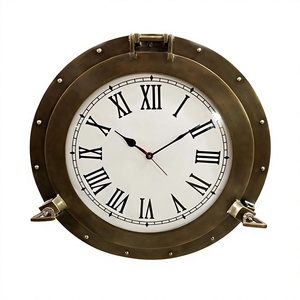Solid Brass Nautical Wall <b>Clock</b> 12-Inch Porthole Wall Decor for Business Gifts with Angel & Logo Theme Wall Mounted <b>Clock</b> - Product Image 1