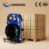 Machine à cerclage électrique automatique VC-002 pour palettes, alimentation par bande PP/PET, équipement mobile de cerclage pour la logistique industrielle et la manutention de marchandises