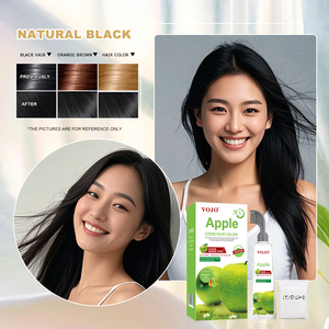 VOJO Crème colorante capillaire à la pomme biologique en gros, 80 ml, <span class=keywords><strong>sans</strong></span> ammoniaque, couleur longue durée, couvre les <span class=keywords><strong>cheveux</strong></span> <span class=keywords><strong>blancs</strong></span> pour application à domicile - Product Image 1