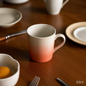 Taza <span class=keywords><strong>de</strong></span> café creativa <span class=keywords><strong>de</strong></span> color macarrón con gradiente <span class=keywords><strong>de</strong></span> cerámica moderna superpuesta rosa azul crema verde brillante estilo Ins con color personalizado - Product Image 3