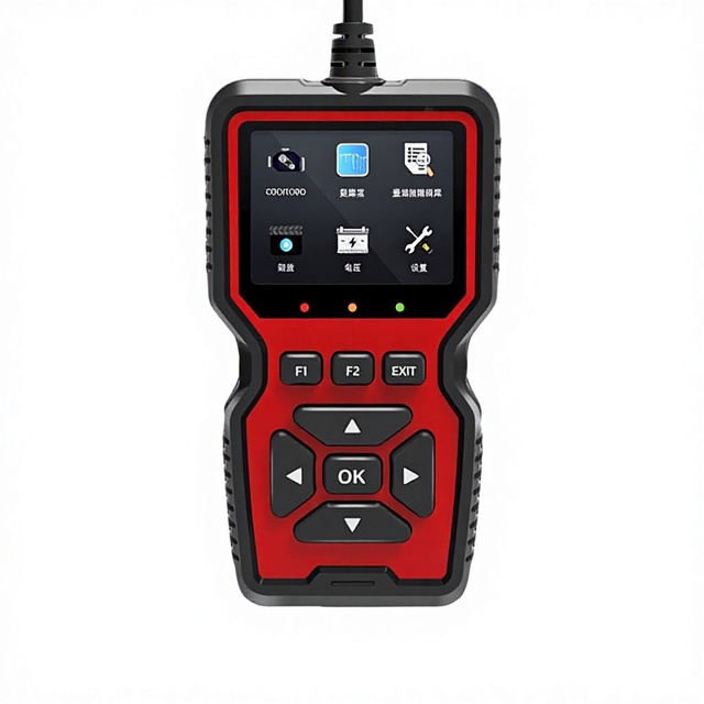 OBD2 Car Scanner Fault Diagnostic Tool ELM327 Battery Test Decoding Device Universal Box Specification V519 Color Red/black