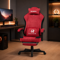 Chaise de bureau ergonomique en tissu de qualité supérieure avec fonction de massage, hauteur réglable, pivotant à 360 degrés, repose-pieds