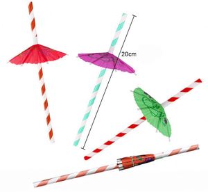 Pailles en papier colorées écologiques sans BPA, personnalisables en gros, avec parapluie pour cocktails et décoration de fruits - Product Image 3