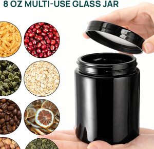 Contenitore in Vetro Nero da 250ml con Protezione UV, Multiuso <span class=keywords><strong>per</strong></span> Caffè, Tè, <span class=keywords><strong>Erbe</strong></span>, Spezie, Cosmetici - Product Image 5