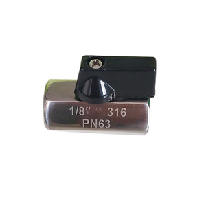 วาล์วปรับมุม 1/8 นิ้ว 316 สแตนเลสเกลียวตัวผู้ ด้ามจับสีดำ ควบคุมการไหลของน้ำ PN63 - Product Image 2