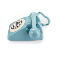 Beawin rétro à l'ancienne téléphone mécanique cloche sonnerie Antique filaire téléphone bouton poussoir recomposition Vintage Look fixe
