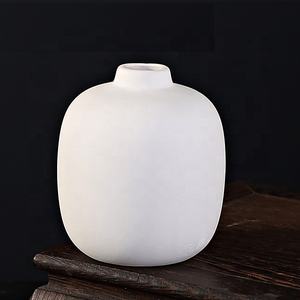 Vaso <span class=keywords><strong>per</strong></span> Fiori in Ceramica Nordica Ecologica, Vaso Moderno Rotondo Bianco Non Smaltato Fai-da-Te <span class=keywords><strong>per</strong></span> Decorazione Casa e Regalo <span class=keywords><strong>per</strong></span> Disegno Bambini - Product Image 1