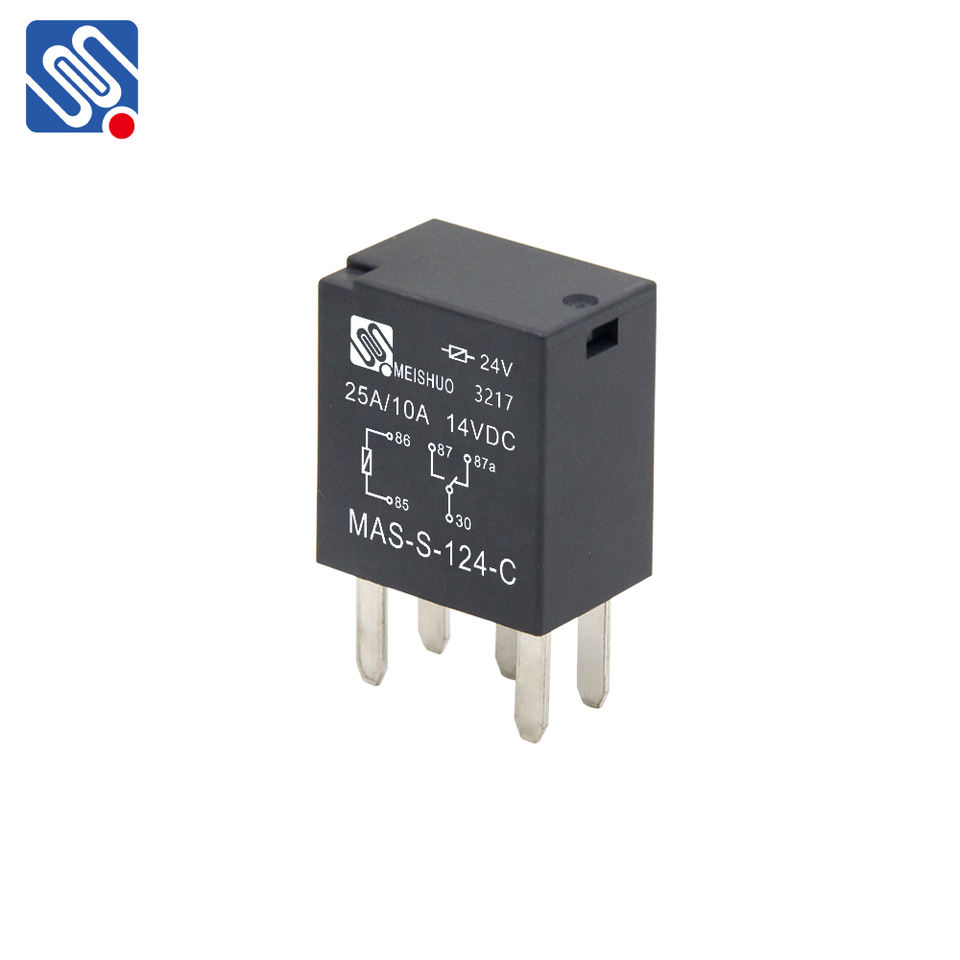 Meishuo MAS Mini Auto Relay 30A 4 Pin New Condition 24V 20/30A 40A Rated Current Automotive Parts
