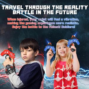 Juego de <span class=keywords><strong>2</strong></span> pistolas de etiquetas láser con chalecos de pantalla de puntuación LED digital Juego de etiquetas láser infrarrojas para niños Juego de batalla en interiores y exteriores - Product Image 3