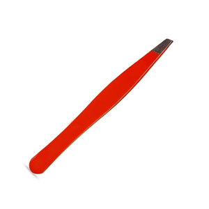Private Label Eyebrow Tweezers Stainless Steel Eyebrow Tweezers Slant Tip With Anti Slip Grip Professional Customized Logo OEM - Product Image 1