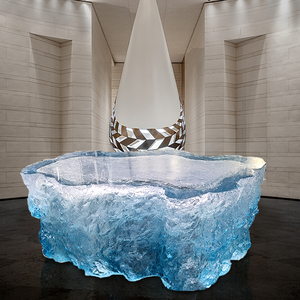 Table basse <span class=keywords><strong>en</strong></span> résine <span class=keywords><strong>de</strong></span> luxe au design minimaliste moderne, forme irrégulière sculptée, pour salon, style artistique personnalisé et raffiné - Product Image 2
