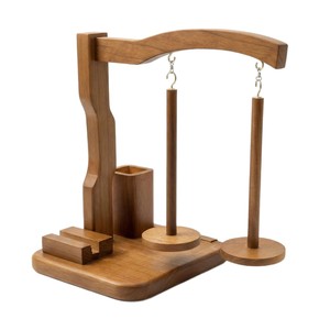ที่เก็บไหมพรมไม้หมิงซูแบบหมุนได้สองแกน สำหรับงานฝีมือและถักนิตติ้ง - Product Image 5