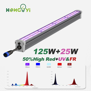 UCL Dual Channel 4FT 125W + 25W kanopi LED tinggi merah jauh merah mekar lampu UV IP65 Boost20-30 % panen untuk tumbuh Daisy-rantai