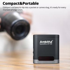 Flash pour appareil photo Ambitful AF100 Mini GN12 5600K TTL Speedlite avec télécommande sans fil et fixation griffe porte-accessoire portable - Product Image 3