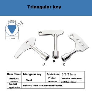 Đồng hồ nước vòi hộp điều khiển Điện Tủ bốn góc tam giác một phụ kiện thang máy chéo chìa khóa phổ quát cờ lê - Product Image 2