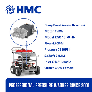 Hidrolavadora a Presión con Motor a Gasolina <span class=keywords><strong>de</strong></span> Cuatro Tiempos y Cilindro Doble en V 500 bar 7200 psi Arranque Eléctrico 4.0 GPM Bomba AR - Product Image 3