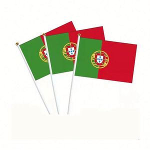 14x21cm 100% Polyester Hand Held Small Mini <b>Flag</b> Portugal Portuguese Stick National Country <b>Flags</b> Party Decorations - Product Image 1