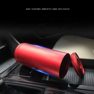 Caja de papel tisú para coche, soporte de metal con logotipo personalizado, plateado, rojo y negro, a la moda - Product Image 5