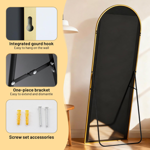 Espejo de Pared de Alta Calidad para Decoración del Hogar, Grande, Arqueado, de Cuerpo Entero, con Marco de Metal, Irrompible, para Montar en el Suelo - Product Image 2