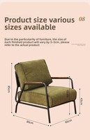 Canapé carré européen à une place avec structure métallique, rembourrage en éponge, revêtement en similicuir, design ergonomique, personnalisable pour hôtel et villa